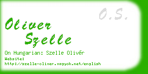 oliver szelle business card